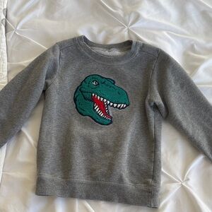 Carter's Gray Sweatshirt with Green & Red Dino Patch